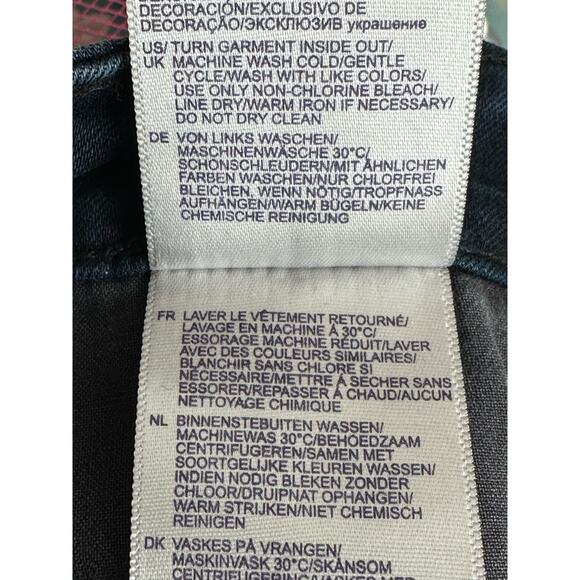 NYDJ Blue Marilyn Straight Lift Tuck Technology side studs detail jeans size 0 - Picture 7 of 11